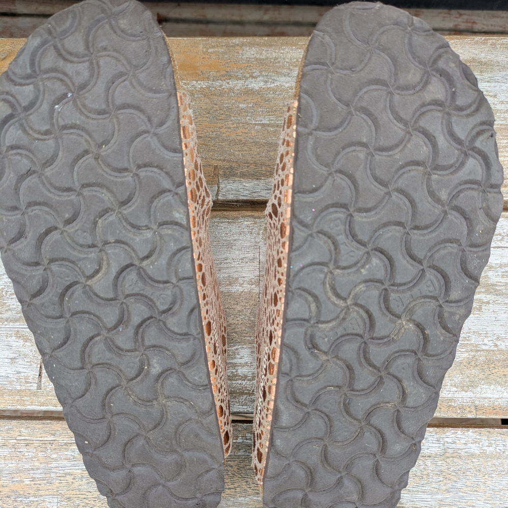 Brown Textured Sandals